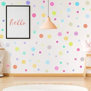 288 Pieces Polka Dots Wall Stickers Large Round Polka Dot Confetti Wall Decals Assorted Polka Dot Stickers for Baby Nursery Child Kid Boy Girl Bedroom Home Decor, 8 Sheets (Light Color)