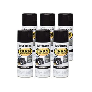 Rust-Oleum 280123-6PK Specialty Farm & Implement Spray Paint, 12 Oz, Gloss Black, 6 Pack