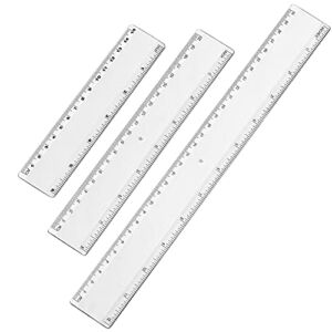 Plastic Transparent Straight Ruler Measuring Tool 6 Inch 8 Inch 12 Inch Ruler Set Rulers Bulk 3 Pack