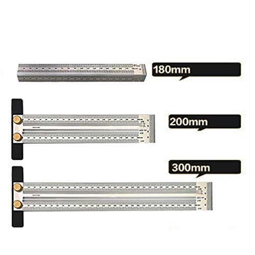 Woodworking Marking T Rulers Ultra Precision,Layout Work Scribe Line Ruler with Holes,Scribing Square Ruler Gauge Measuring Tool Draft Marking Tools Carpenter Measuring Ruler with Stop (200mm) | The Storepaperoomates Retail Market - Fast Affordable Shopping