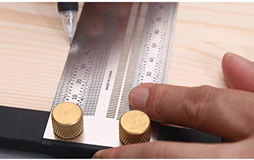 Woodworking Marking T Rulers Ultra Precision,Layout Work Scribe Line Ruler with Holes,Scribing Square Ruler Gauge Measuring Tool Draft Marking Tools Carpenter Measuring Ruler with Stop (200mm) | The Storepaperoomates Retail Market - Fast Affordable Shopping