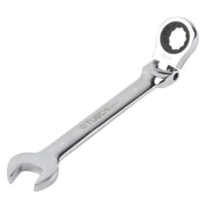 10mm Flex-Head Ratchet Wrench, Metric Ratcheting Wrench Spanner with 5° Movement and 72 Teeth for Projects with Tight Space