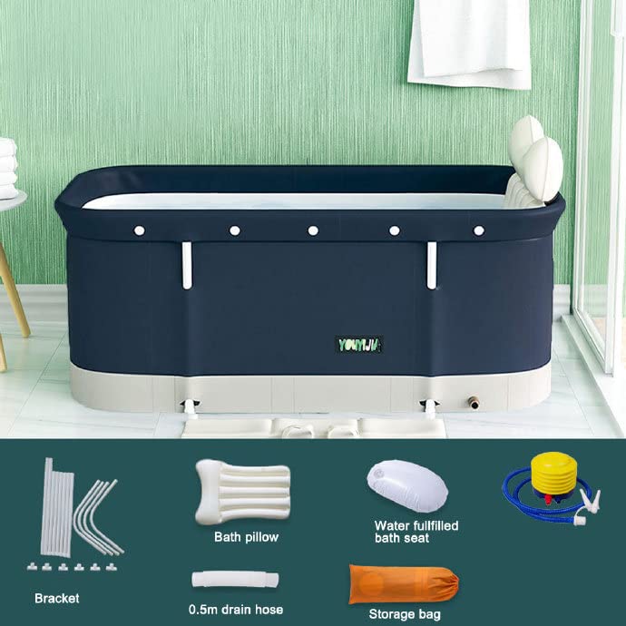 W WEYLAN TEC 47 inch Foldable Bath Tub Wide Bathtub with Bath Pillow Bath Seat Blast Pump Concise | The Storepaperoomates Retail Market - Fast Affordable Shopping