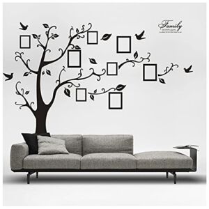 98 x 71 inch Photo Tree Wall Stickers Family Photo Frame Tree Window Decals Decorations Murals Wall Art Decorative Sticker for Kids Living Room Bedroom Nursery Playroom Jungle Party Decor Supplies
