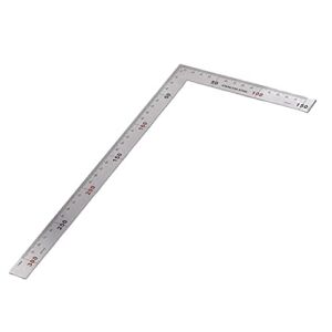 Auniwaig Framing Square,Carpenter Square,150mmx300mm Stainless Steel Square Right Angle Ruler Thicken Try Square Ruler Tools 90 Degree Angle Ruler for Carpenter Engineer 1Pc