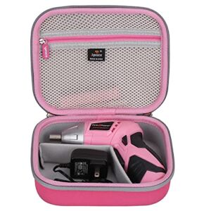 Aproca Hard Travel Storage Case for Pink Power PP481 3.6 Volt Cordless Electric Screwdriver Rechargeable Screw Gun & Bit Set