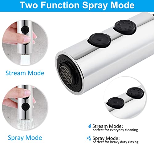 Pull Out Sink Sprayer Head Replacement 2 Function, Kitchen Sink Faucet Sprayer Head, Bathroom Faucet Head Replacement Part Pull-Down Spray Head Faucet Head Kitchen Tap Sprayer Spout-Chrome Finished | The Storepaperoomates Retail Market - Fast Affordable Shopping