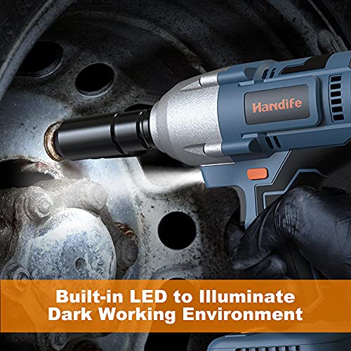 Cordless Impact Wrench 1/2 Inch, Handife Brushless High Torque Impact Wrench 440 ft·lb(600Nm) 20V with 4.0Ah Battery, Adjustable Torque, Fast Charging, Night Work Light, with 4 Impact Sockets | The Storepaperoomates Retail Market - Fast Affordable Shopping