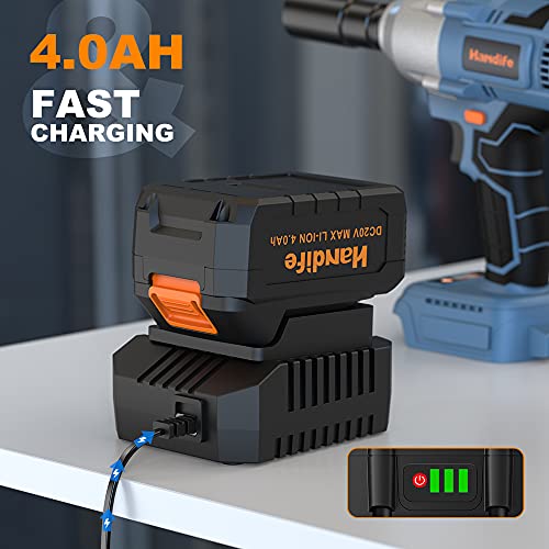Cordless Impact Wrench 1/2 Inch, Handife Brushless High Torque Impact Wrench 440 ft·lb(600Nm) 20V with 4.0Ah Battery, Adjustable Torque, Fast Charging, Night Work Light, with 4 Impact Sockets | The Storepaperoomates Retail Market - Fast Affordable Shopping