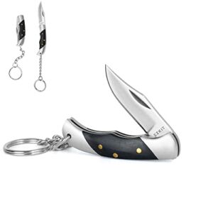 EZKIT Small Pocket Knife, EDC Knife with Stainless Steel and Wood Handle, Small Folding Knife, Blade Length1.5in