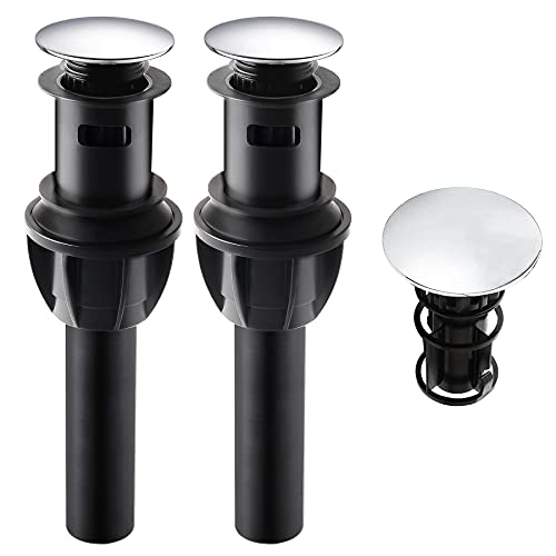 iFealClear 2 Pack Pop Up Drain Stopper with Overflow, Push and Seal Pop Up Drain Stopper for Faucet Vessel, Anti-Explosion & Anti-Clogging pop up Plunger Bathroom Sink Drain Assembly, Polished Chrome | The Storepaperoomates Retail Market - Fast Affordable Shopping