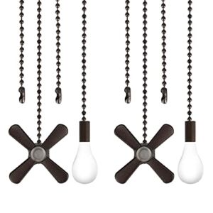 Ceiling Fan Pull Chain 4PCS 13.79 Inches Fan Chain Extension Fan Light Chain Extender Beaded Ball Connector, Lamp Pull Chain Ornament, Pull Chain Decorative Fan and Light Pull Chain Set(ORB)