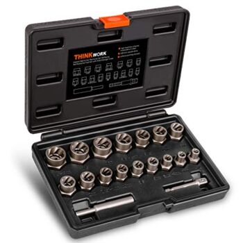 THINKWORK Bolt Extractor Set, 18 Pieces Impact Bolt & Nut Remover Set, Stripped Lug Nut Remover, Extraction Socket Set for Removing Damaged, Frozen, Rusted, Rounded-Off Bolts, Nuts & Screws | The Storepaperoomates Retail Market - Fast Affordable Shopping