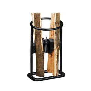TUFFIOM Firewood Kindling Splitter Cast Iron Manual Kindling Wood Log Cutter Wedge 8.5 Inside-Dia Fire Place Assecories Sets Safely and Easily