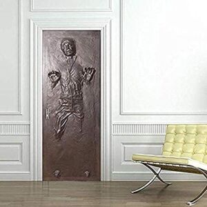 Mshzf 3D Door Sticker Han Solo Carbonite Door Decal Wall Sticker DIY Self-Adhesive Mural Home Design 30.3″X78.7″(77X200Cm)