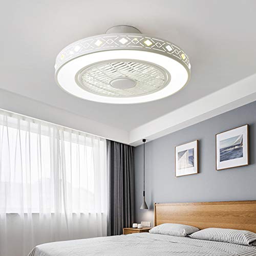 22 Inch Ceiling Fan with Light and Remote Control,Modern LED Semi Flush Mount Light Fandelier,3 Colors 3 Speeds Changing,64W,Enclosed Fan,Quiet Motor,Indoor Light,White | The Storepaperoomates Retail Market - Fast Affordable Shopping
