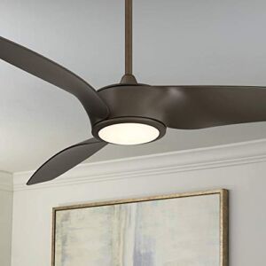 56″ Casa Como Contemporary Farmhouse 3 Blade Indoor Ceiling Fan with Light LED Remote Control Dimmable Oil Rubbed Bronze for House Bedroom Living Room Home Kitchen Family Dining Office – Casa Vieja