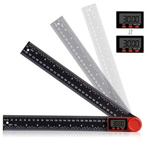 (300mm) 2 in 1 Digital Protractor Angle Finder, Aweohtle 360 ° Protractor with Measuring Rulers for Angle Finder with LCD Display, Hold and Locking Function for Woodwork, Home Work, Craftsmen