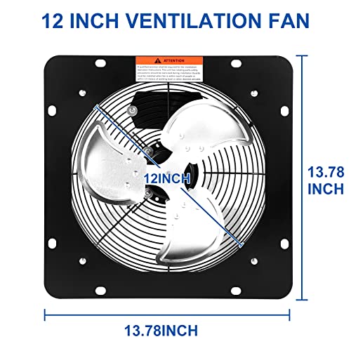 iPower 12 Inch Exhaust Fan Aluminum, High Speed 1300RPM, 1-Pack, Silver (HIFANXVENTIL12) | The Storepaperoomates Retail Market - Fast Affordable Shopping
