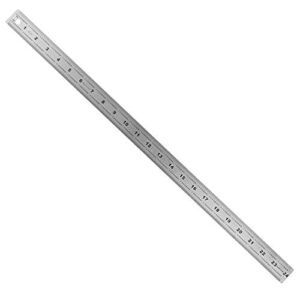 Pacific Arc Stainless Steel Ruler with 32nd and 64th Graduations, 24 Inches Rubber Backed