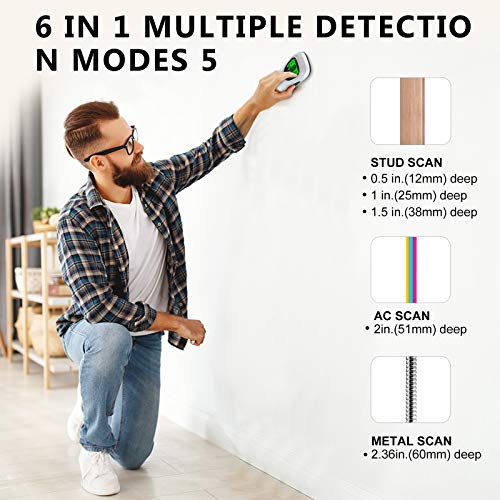 Stud Finder Wall Scanner – 6 in 1 Electronic Magnetic Stud Sensor Joist Drywall Wall Detector Beam Depth Finder Magnet Center Finding with LCD Display for Wood AC Wire Metal Studs Detection | The Storepaperoomates Retail Market - Fast Affordable Shopping
