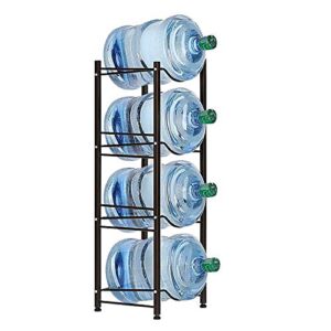 5 Gallon Water Jug Holder Water Bottle Storage Rack (4 Tier, Dark Brown)