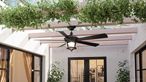 Luxury Modern Farmhouse Indoor / Outdoor Ceiling Fan, Medium Size: 19.5″ H x 52″ W, with Transitional Style Elements, Black Iron Finish, UHP9181 from The Catalina Collection by Urban Ambiance | The Storepaperoomates Retail Market - Fast Affordable Shopping
