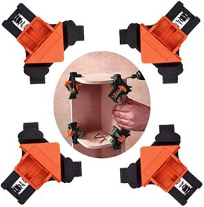 4pcs 90 Degree Right Angle Clamp Adjustable Swing Corner Clamp,Clip Holding Corners for Welding,Wood-Working,Drilling,Making Cabinets,Boxes, Drawers,Picture Framing,Crafting Projects