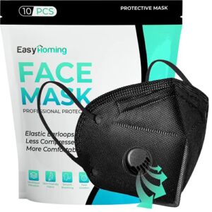 Black Face Mask With Filter | 6 Layers | 10pcs | Disposable Face Masks | Face Masks For Women For Men | Respirator Mask | Breathable Face Mask | Non-Woven Disposable Masks