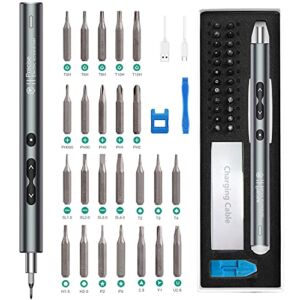 ORIA Electric Screwdriver, (New Version) 28 in 1 Mini Electric Screwdriver Set, Rechargeable Repair Tools Kit, Precision Screwdriver with Type-C Charging, Magnetizer for Smartphones,Toys, PC