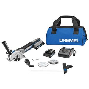Dremel US20V-02 Compact Circular Saw Kit with (2) 20V Batteries, Charger & Storage Bag, Cordless Compact Saw, 15,000 RPM – Ideal for Flush Cutting, Plunge Cutting and Surface Preparation