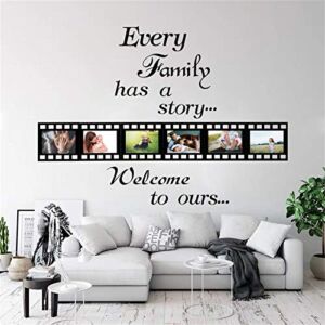Every Family Has a Story,Family Wall Stickers Contains 6 Pcs 4x6in Picture Frame,Wall Stickers for Living Room Family Inspirational Wall Stickers Quotes