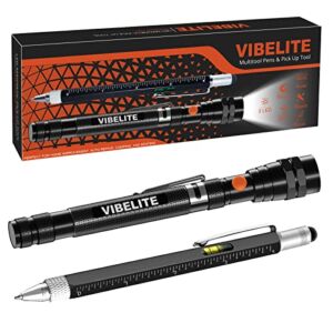 VIBELITE Christmas Gifts for Men Cool Gadgets, Magnetic Pickup Tool and 6 in 1 Multitool Pen with Touch Screen Stylus, Rulers, Bubble Level, Flathead, Phillips Screwdriver, Ballpoint Pen, 2 Pack