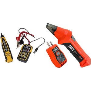 Klein Tools VDV500-820 Cable Tracer with Probe Tone Pro Kit for RJ11 and RJ45 Cables & Tools Digital Circuit Breaker Finder with GFCI Outlet Tester ET310