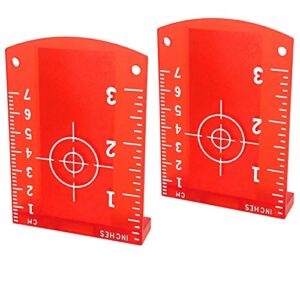 Laser Targets, 2 pcs Magnetic Floor Laser Target Card Plate for Red Laser Level