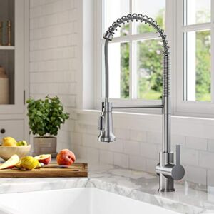 KRAUS Britt 2nd Gen Commercial Style Pull-Down Single Handle Kitchen Faucet in Spot Free Stainless Steel, KPF-1691SFS