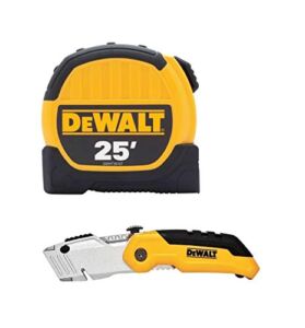 Dewalt DWHT3610735L 25ft. Tape Measure and Folding Utility Knife Combo Pack, Yellow/Black