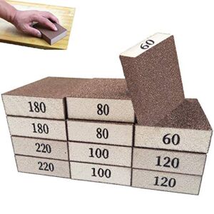 12PCS Sanding Sponge,Wet Dry Sanding Blocks,Coarse Fine Foam Sand Sponges for Drywall,Metal Wood Polish,Brush Pots
