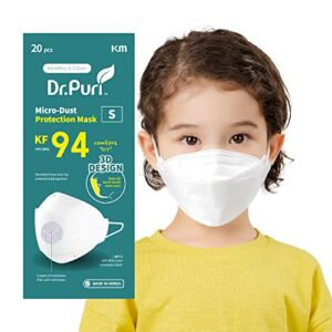 [20 Pack] Dr.Puri New Micro-Dust Protection Face Premium Mask (KF94) White Small