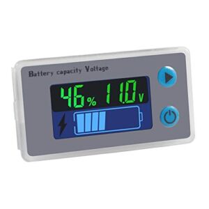 ACEIRMC Battery Monitor 10-100V Digital Battery Capacity Tester, Percentage Level Voltage Temperature Switch Meter Gauge 12V 24V 36V 48V LCD Display Marine RV Battery Power Indicator Panel (1pcs)