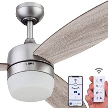 Prominence Home 51643-01 Enoki Smart Ceiling Fan with Light and Remote, 52, Pewter | The Storepaperoomates Retail Market - Fast Affordable Shopping