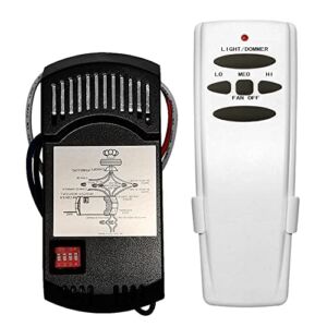 Universal Ceiling Fan Remote Control and Receiver Kit Replacement for Hampton Bay Harbor Breeze Hunter Fan-HD5 Fan-HD UC7030T UC7078T CHQ7078T L3H2010FANHD FAN-28R,with 3-Speed Light-Dimmer.1