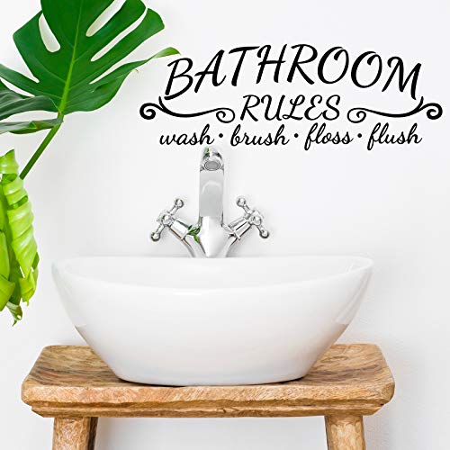 2 Pieces Bathroom Wall Decals Sticker Soak Relax Enjoy Bathroom Rules Wall Sticker Vinyl Quote Wall Art Decor for Home Bathroom (Simple Style, Black) | The Storepaperoomates Retail Market - Fast Affordable Shopping