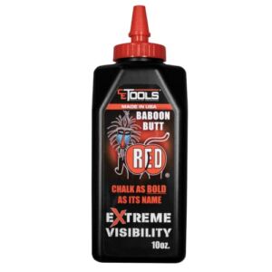 Baboon Butt Red® EXTREME VISIBILITY Marking Chalk- MADE IN USA – Red 10 oz (283.5g)- CE Tools