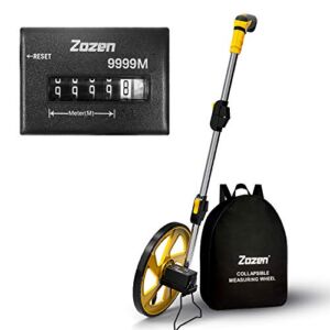 Zozen Metric Measuring Wheel in Meters, Foldable Meters Measure Wheel[Up To 9,999m], Meter Measurement Wheel with Backpack
