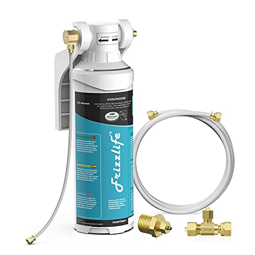 Frizzlife Inline Water Filter System for Refrigerator, Ice Maker, Under Sink, Certified 0.5 Micron Reduces Chlorine, Lead, Long Lasting, Compression Brass Fittings Fits for Copper Tubing, MS99 | The Storepaperoomates Retail Market - Fast Affordable Shopping