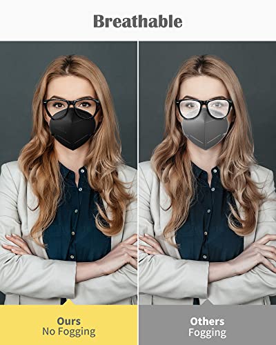 YUIKIO KN95 Face Mask,60 Pack Cup Protective Masks,5 Layers Filter Safety Mask Against PM2.5 Disposable KN95 Respirator Masks in Bulk (Black) | The Storepaperoomates Retail Market - Fast Affordable Shopping