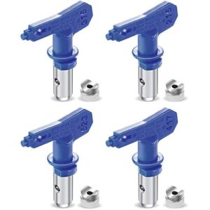 4 Pieces Reversible Spray Tips Reversible Airless Paint Sprayer Nozzle Tips Airless Paint Spray Guns Airless Sprayer Spraying Machine Parts for Homes Buildings Decks or Fences, Model 215,315,417,523