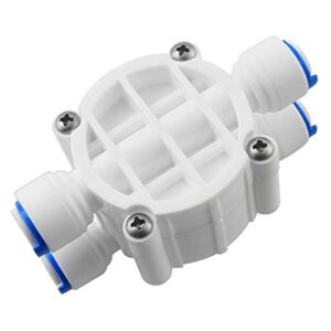 Longdex 1/4″ Tube 4 Way Port Auto Shut Off Valve with Push Fittings For RO Reverse Osmosis Water Filter System