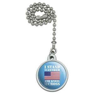 GRAPHICS & MORE I Stand for The Flag Kneel Cross USA American Flag Patriotic Ceiling Fan and Light Pull Chain